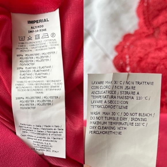 IMPERIAL Italian Bell Sleeve Fuchsia Lace Sheath Dress Size Medium - Picture 12 of 16